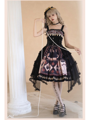 Sweet Retro Print JSK Suspender Dress