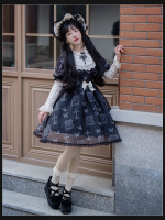 Sweet Gothic Embroidery Print Wearable Long Sleeve OP Dress