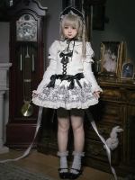 Sweet Gothic OP Print Doll Feeling Lolita Short Dress