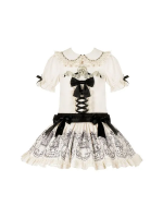 Sweet Gothic OP Print Doll Feeling Lolita Short Dress