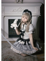 Sweet Gothic OP Print Doll Feeling Lolita Short Dress