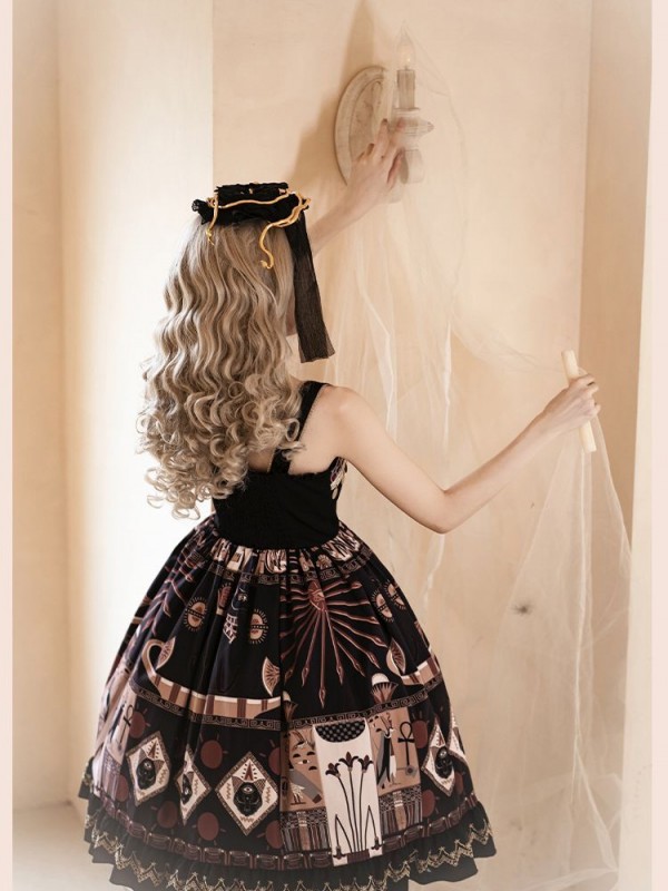 Sweet Retro Print JSK Suspender Dress