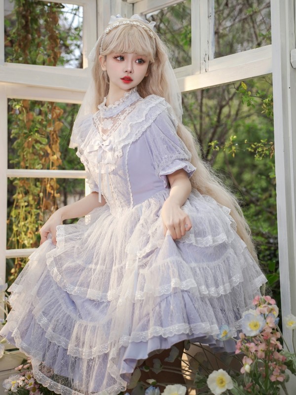 Lolita OP skirt Light Color CLA Series Elegant Palace Style Lolita Princess Skirt Puffy Skirt