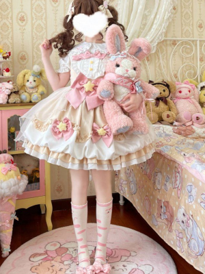 Yellow Sweet Lolita Dress  JSK Suspender Bud Dress