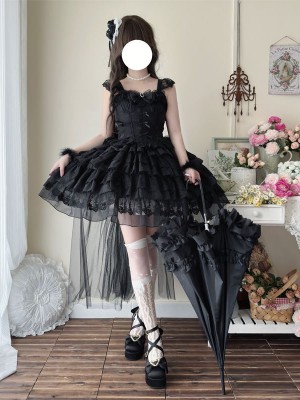 Black Lolita Ballet Style Bride JSK Suspender Dress