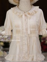  Bow Tie Retro Girl Lolita Short Sleeve Blouse