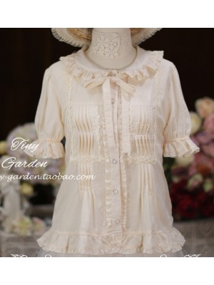  Bow Tie Retro Girl Lolita Short Sleeve Blouse