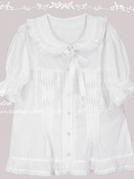  Bow Tie Retro Girl Lolita Short Sleeve Blouse