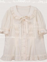  Bow Tie Retro Girl Lolita Short Sleeve Blouse