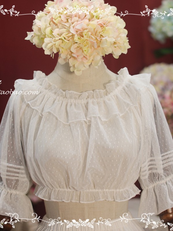 Lolita Off-shoulder Blouse with Ruffles