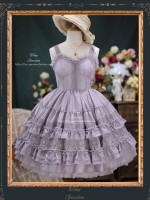 Sweet French Retro Lolita Elegant JSK Suspender Short Dress