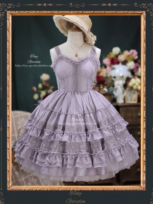 Sweet French Retro Lolita Elegant JSK Suspender Short Dress