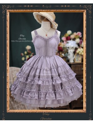 Sweet French Retro Lolita Elegant JSK Suspender Short Dress