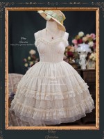 Sweet French Retro Lolita Elegant JSK Suspender Short Dress