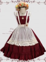 Wine Red Retro Elegant French Girl JSK Suspender Dress