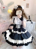 Sweet Contrast Color Lolita Suspender Skirt SK Skirt