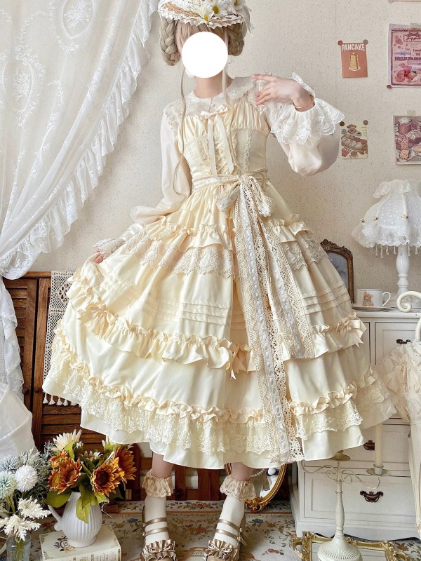 Long Lolita Skirt Sweet And Elegant JSK Suspender Dress