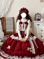 Red Long Lolita Skirt Sweet And Elegant JSK Suspender Dress