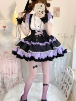 Sweet Contrast Color Lolita Suspender Skirt SK Skirt