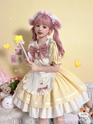 Sweet And Cute OP Short Maid Apron Lolita Dress