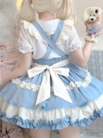 Sweet Contrast Color Lolita Suspender Skirt SK Skirt