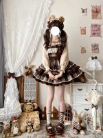 Cute Bow Lolita Dress JSK Plaid Suspender Skirt