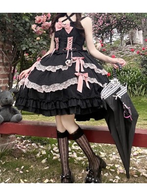 Black Sweet Lolita Princess Dress JSK Suspender Dress