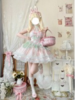 Sweet Short Lolita Princess Dress Halter Neck JSK Dress