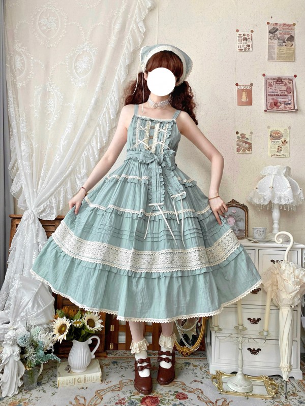 Sweet Pastoral Style Lolita Long Skirt JSK Loose Sack Skirt