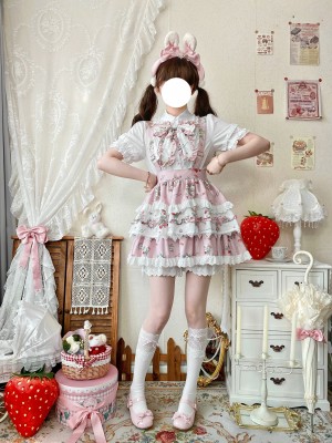 Lolita suspender SK Large Swing Lace Bow Suspender Skirt