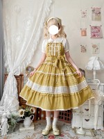 Yellow Sweet Pastoral Style Lolita Long Skirt JSK Loose Sack Skirt