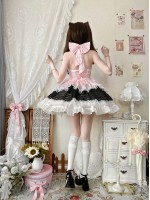 Black Sweet Short Lolita Princess Dress Halter Neck JSK Dress