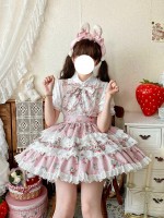 Lolita suspender SK Large Swing Lace Bow Suspender Skirt