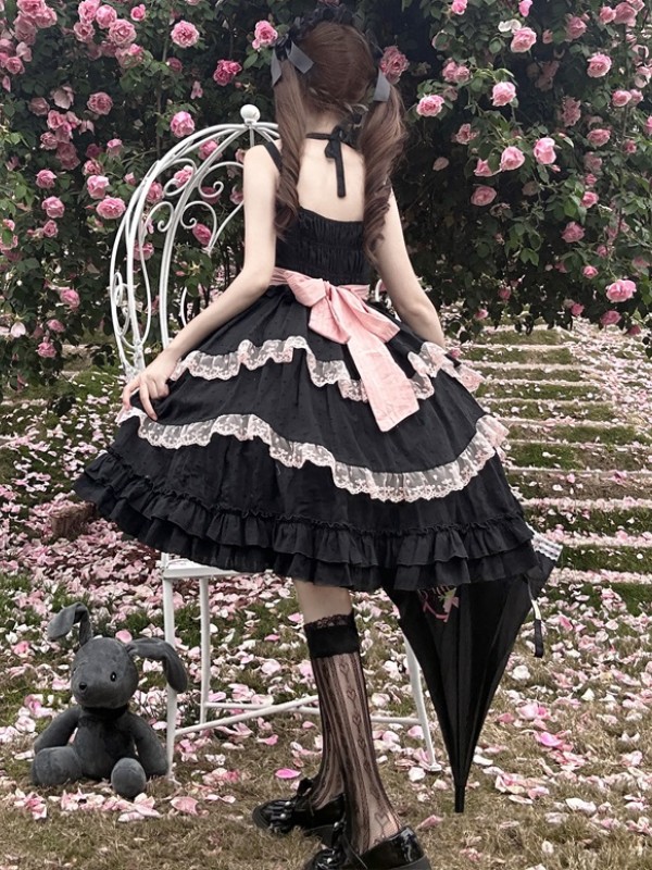 Black Sweet Lolita Princess Dress JSK Suspender Dress