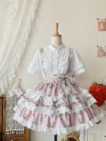 Lolita suspender SK Large Swing Lace Bow Suspender Skirt