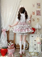 Lolita suspender SK Large Swing Lace Bow Suspender Skirt