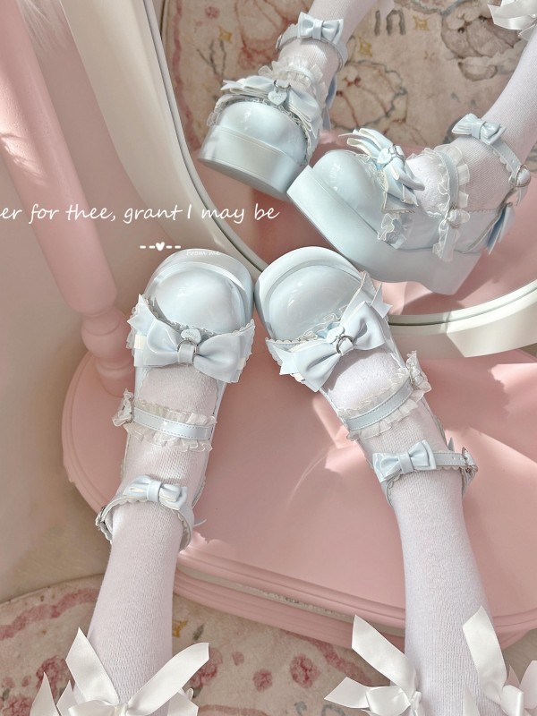 Sweet Bow Thick-soled Lolita Shoes