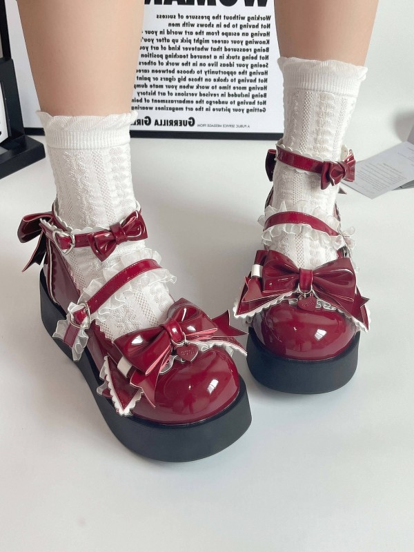 Sweet Bow Thick-soled Lolita Shoes