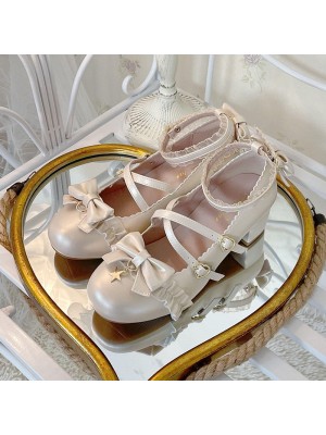 Sweet and Elegant Round Toe Mid-heel Lolita Shoes