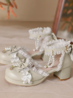 Sweet and Lovely Light Bride Lolita Shoes