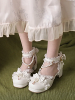 Sweet and Lovely Light Bride Lolita Shoes