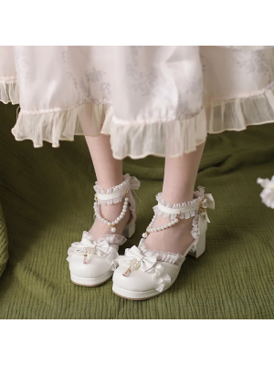 Sweet and Lovely Light Bride Lolita Shoes