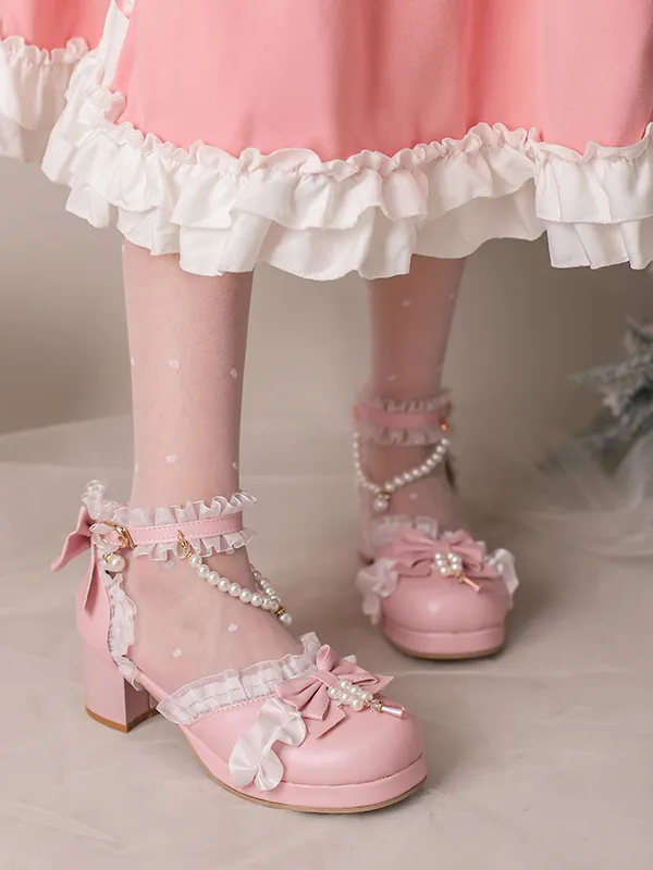 Sweet and Lovely Light Bride Lolita Shoes