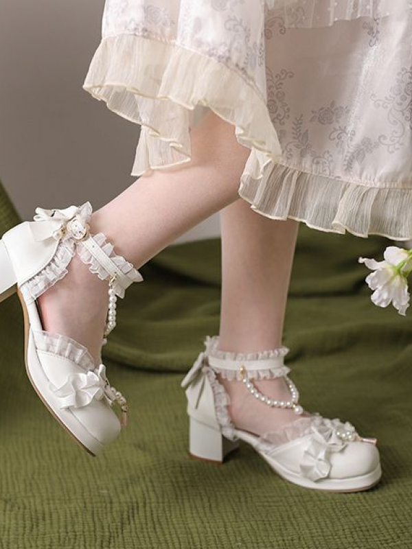 Sweet and Lovely Light Bride Lolita Shoes