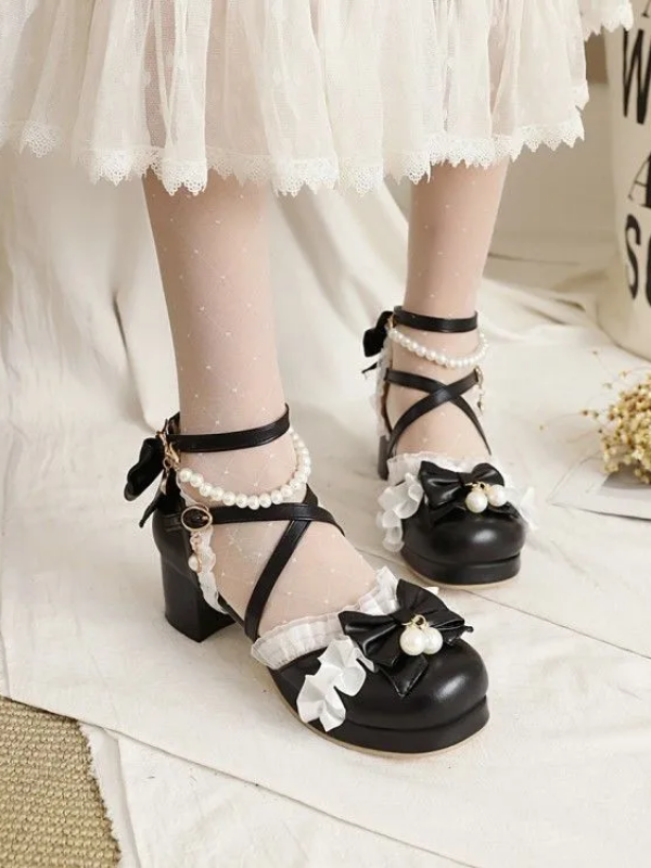 Sweet and Lovely Light Bride Lolita Shoes