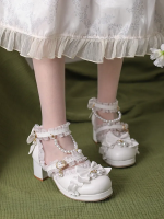 Sweet and Cute Round Toe Mid-heel Bride Lolita Shoes