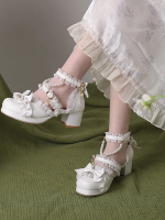 Sweet and Cute Round Toe Mid-heel Bride Lolita Shoes