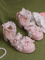 Sweet and Cute Round Toe Mid-heel Bride Lolita Shoes