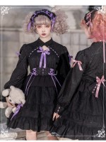 Sweet Gothic Lolita OP Long-sleeved Dress Cake Skirt