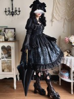 Sweet Gothic Lolita Dress Dark Style JSK Printed Dress